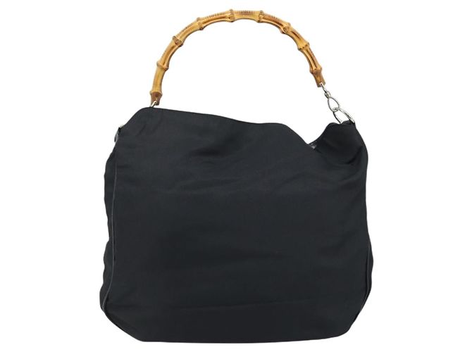 GUCCI Bamboo Shoulder Bag Nylon 2way Brown Silver - vista 2