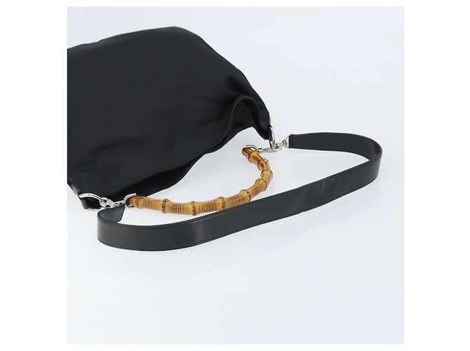 GUCCI Bamboo Shoulder Bag Nylon 2way Brown Silver - vista 9