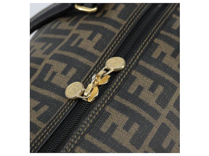 FENDI Zucca Canvas Boston Bag PVC Black Brown - vista 10