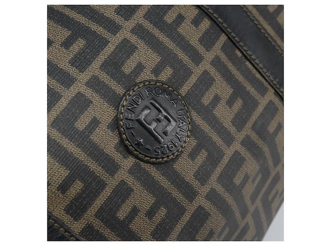 FENDI Zucca Canvas Boston Bag PVC Black Brown - vista 17