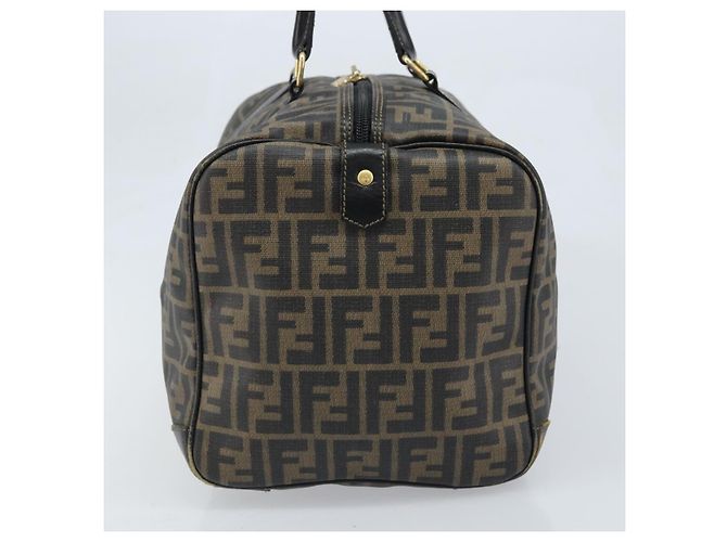 FENDI Zucca Canvas Boston Bag PVC Black Brown - vista 3