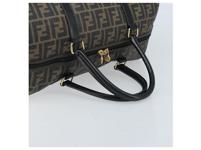 FENDI Zucca Canvas Boston Bag PVC Black Brown - vista 7