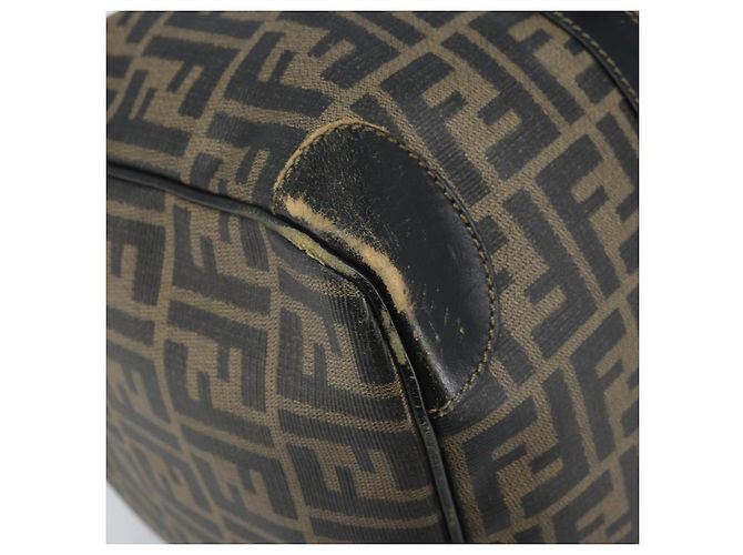 FENDI Zucca Canvas Boston Bag PVC Black Brown - vista 9