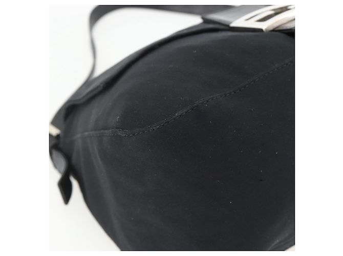 FENDI Mamma Baguette Shoulder Bag Nylon Black Silver - vista 14