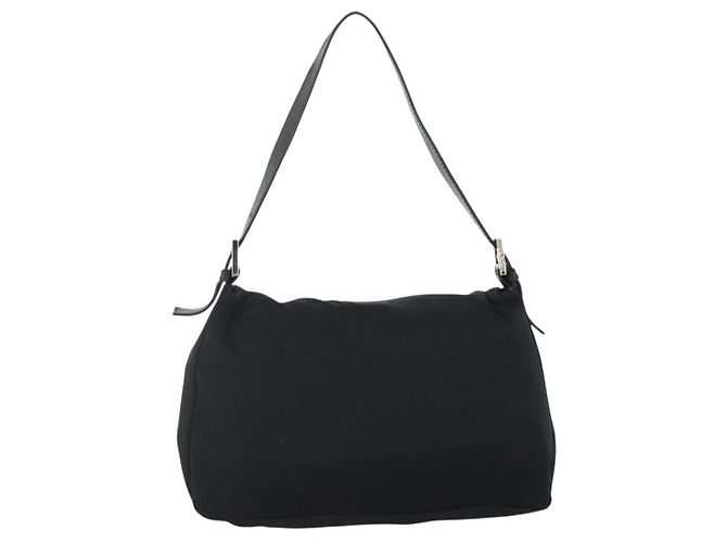 FENDI Mamma Baguette Shoulder Bag Nylon Black Silver - vista 2