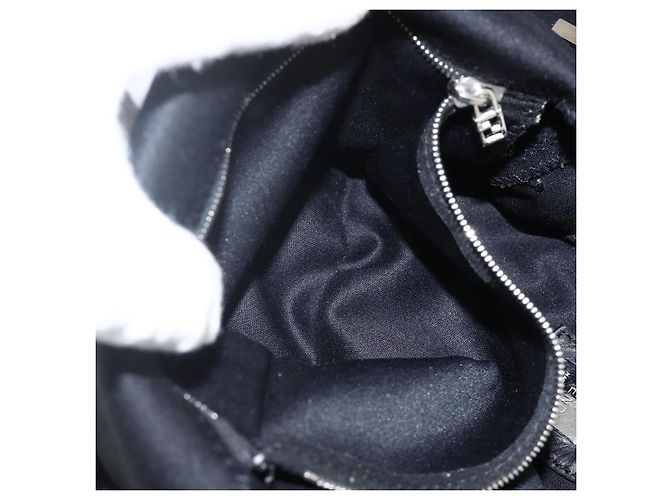 FENDI Mamma Baguette Shoulder Bag Nylon Black Silver - vista 21