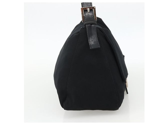 FENDI Mamma Baguette Shoulder Bag Nylon Black Silver - vista 3