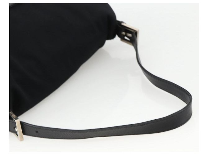 FENDI Mamma Baguette Shoulder Bag Nylon Black Silver - vista 7