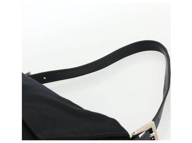 FENDI Mamma Baguette Shoulder Bag Nylon Black Silver - vista 8
