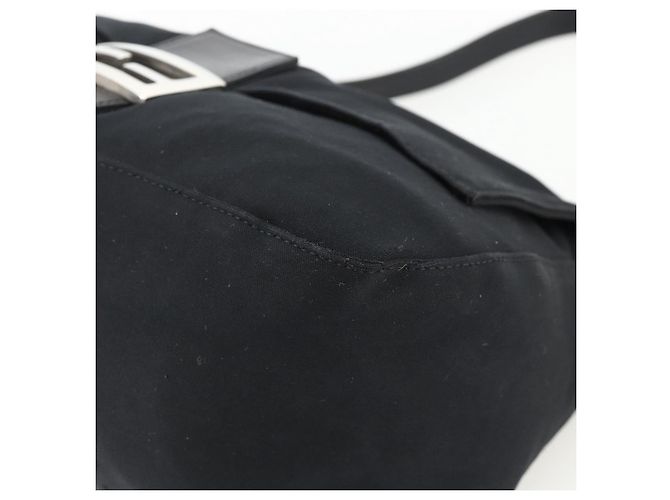 FENDI Mamma Baguette Shoulder Bag Nylon Black Silver - vista 9