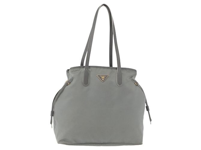 PRADA Tote Bag Nylon Gray Gold - vista 13