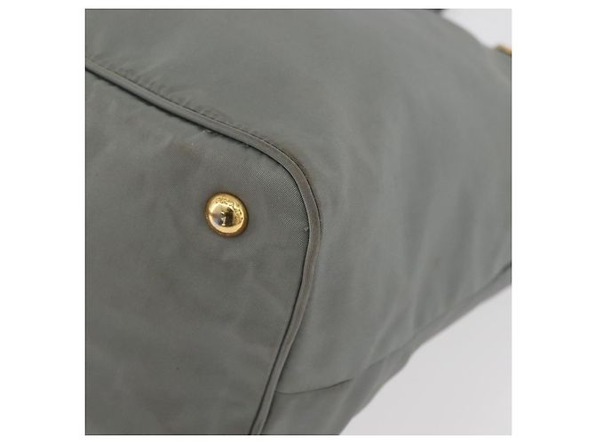 PRADA Tote Bag Nylon Gray Gold - vista 14