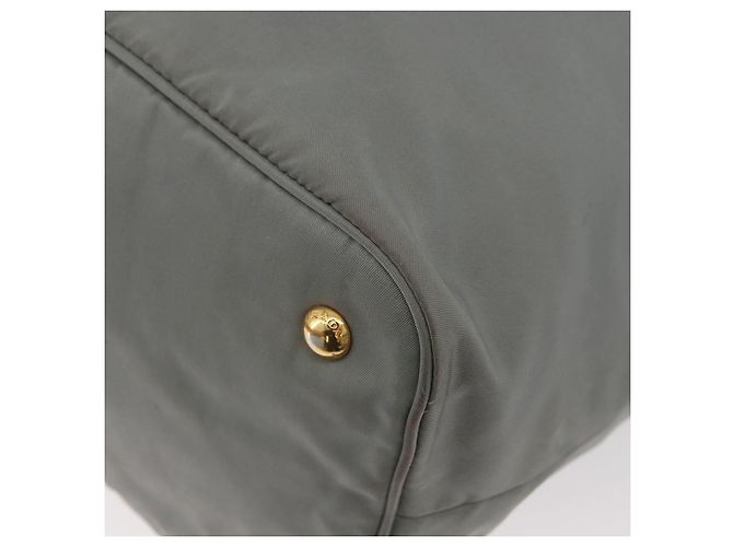 PRADA Tote Bag Nylon Gray Gold - vista 16