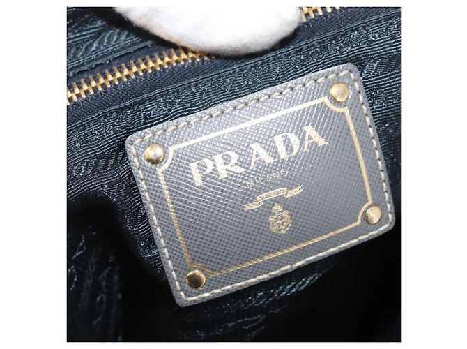PRADA Tote Bag Nylon Gray Gold - vista 17
