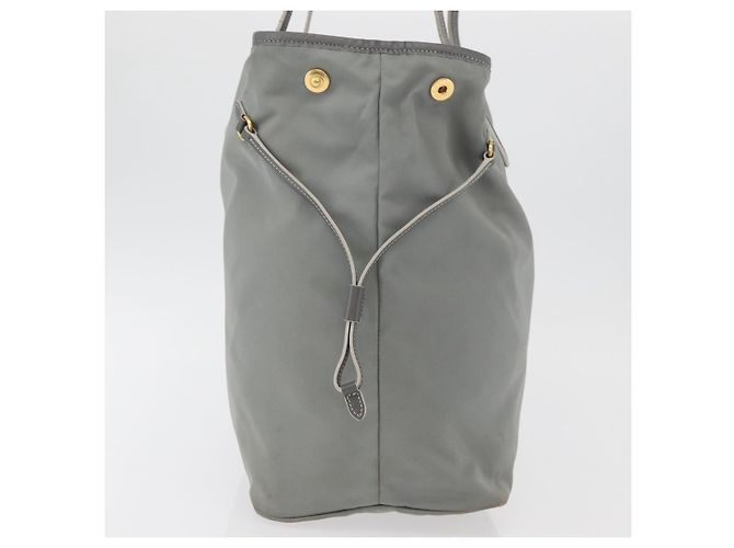 PRADA Tote Bag Nylon Gray Gold - vista 3