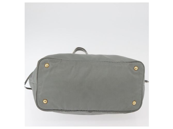 PRADA Tote Bag Nylon Gray Gold - vista 5