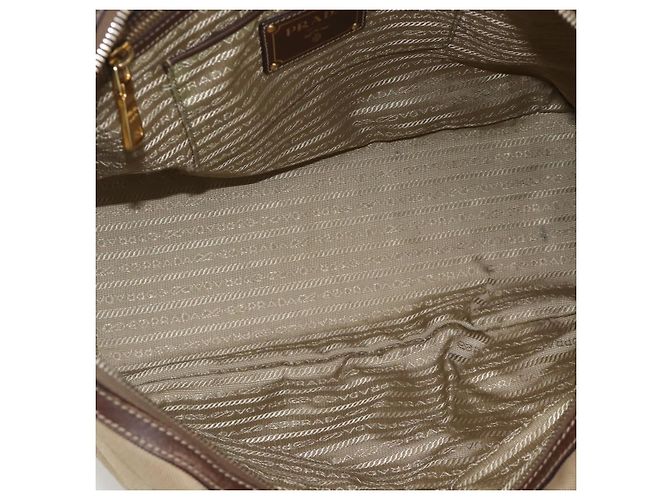 PRADA Tote Bag Canvas Beige Gold - vista 11