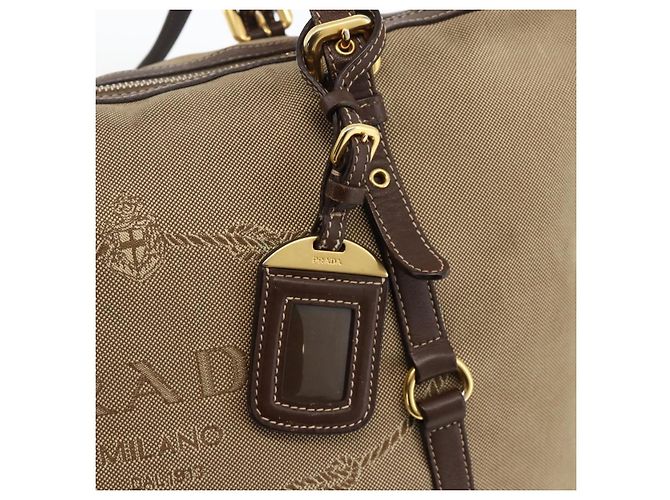 PRADA Tote Bag Canvas Beige Gold - vista 17