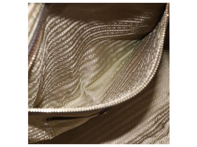 PRADA Tote Bag Canvas Beige Gold - vista 22
