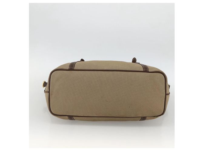 PRADA Tote Bag Canvas Beige Gold - vista 5