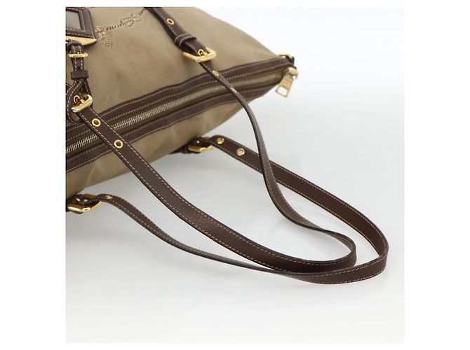 PRADA Tote Bag Canvas Beige Gold - vista 7