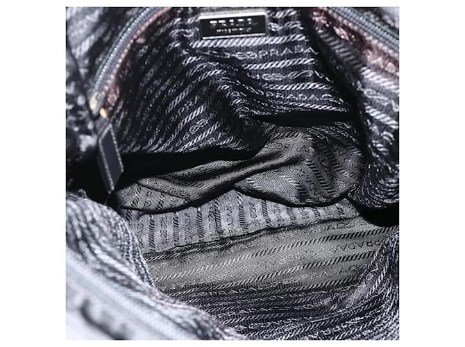 PRADA Shoulder Bag Nylon Black Silver - vista 9