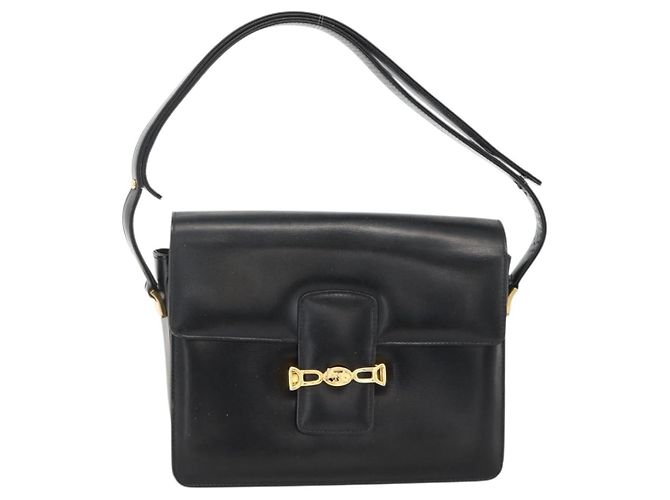 Céline CELINE Horse Carriage Shoulder Bag Leather Black Gold - vista 13