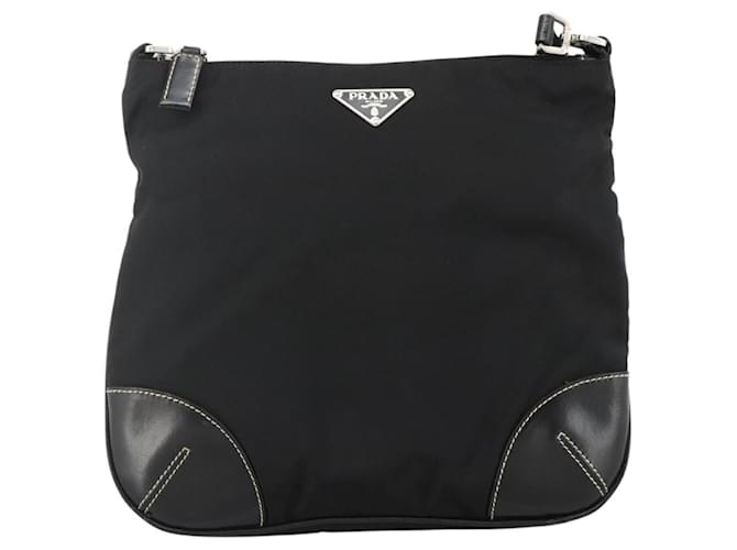 PRADA Shoulder Bag Nylon Black Silver - vista 13