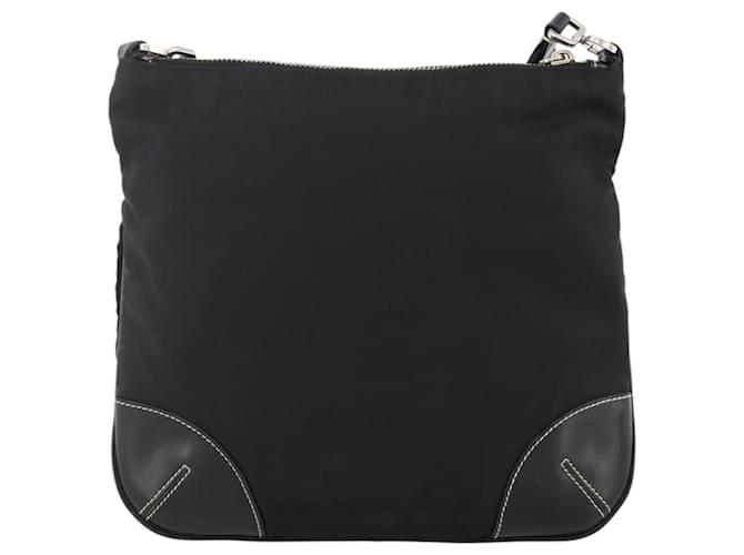 PRADA Shoulder Bag Nylon Black Silver - vista 2