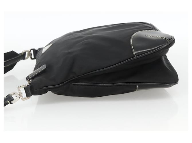 PRADA Shoulder Bag Nylon Black Silver - vista 3