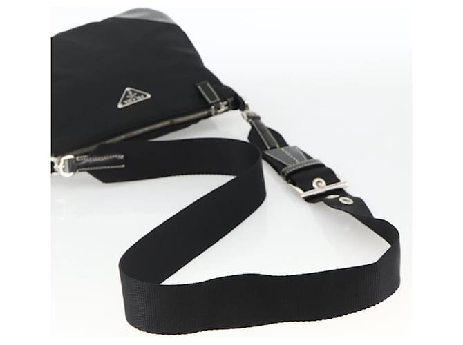 PRADA Shoulder Bag Nylon Black Silver - vista 7