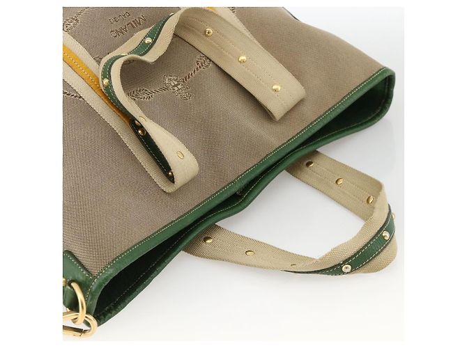 PRADA Tote Bag Canvas 2way Beige Gold - vista 6
