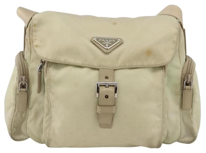 PRADA Shoulder Bag Nylon Ivory Silver - vista 13