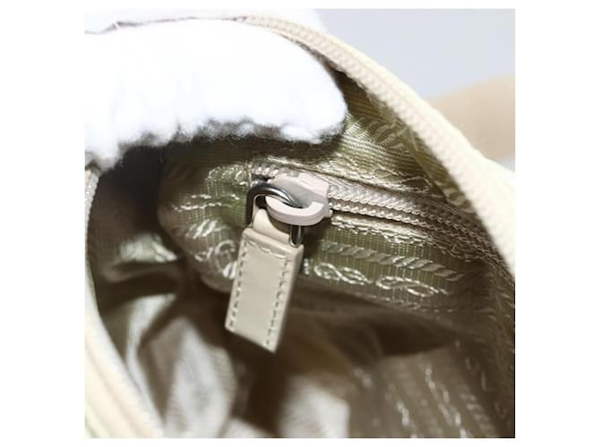 PRADA Shoulder Bag Nylon Ivory Silver - vista 24