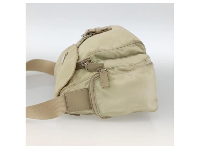 PRADA Shoulder Bag Nylon Ivory Silver - vista 3