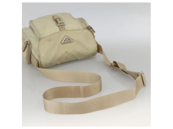 PRADA Shoulder Bag Nylon Ivory Silver - vista 7