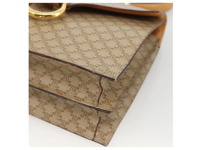 Céline CELINE Macadam Canvas Hand Bag PVC Beige Gold - vista 15