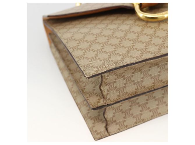 Céline CELINE Macadam Canvas Hand Bag PVC Beige Gold - vista 16