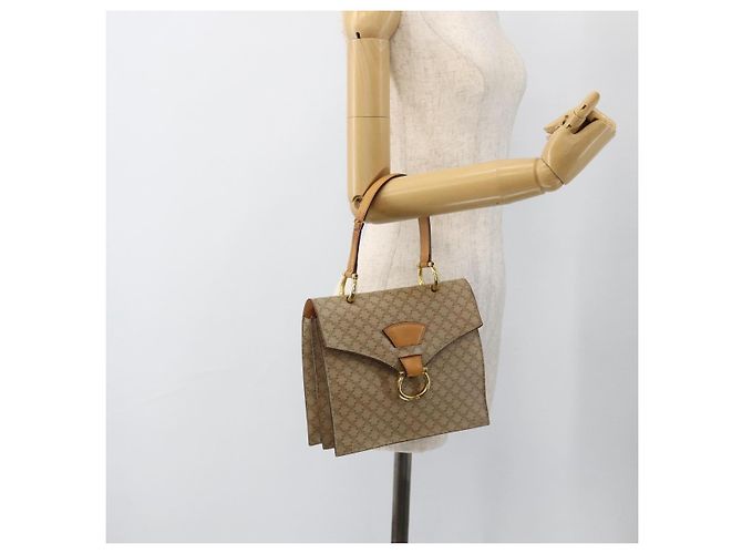 Céline CELINE Macadam Canvas Hand Bag PVC Beige Gold - vista 25