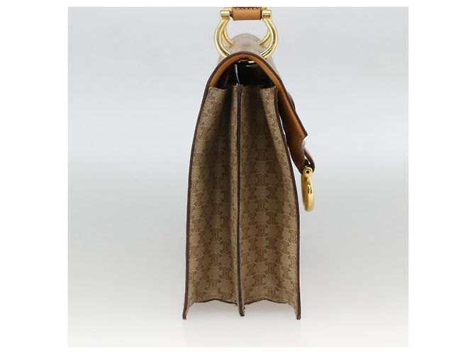 Céline CELINE Macadam Canvas Hand Bag PVC Beige Gold - vista 3
