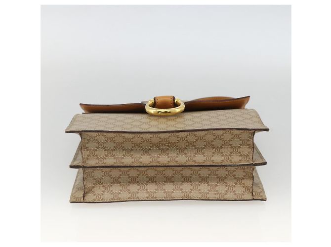 Céline CELINE Macadam Canvas Hand Bag PVC Beige Gold - vista 5