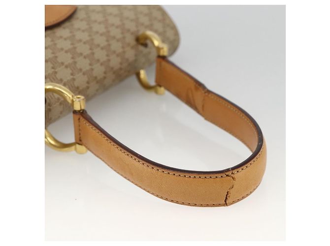 Céline CELINE Macadam Canvas Hand Bag PVC Beige Gold - vista 7