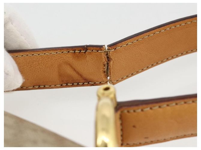 Céline CELINE Macadam Canvas Hand Bag PVC Beige Gold - vista 9