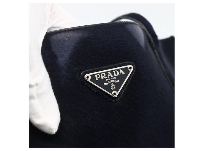 PRADA Tote Bag Harako leather Navy - vista 10