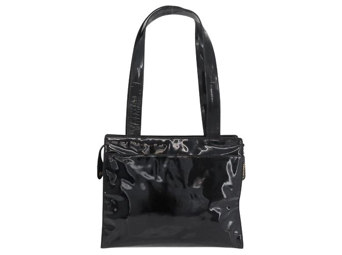 CHANEL COCO Mark Tote Bag Patent leather Black Gold CC - vista 2