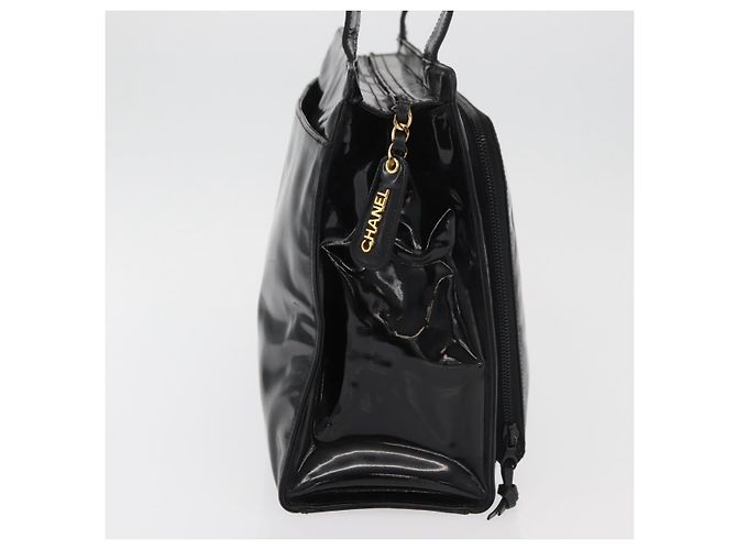 CHANEL COCO Mark Tote Bag Patent leather Black Gold CC - vista 4