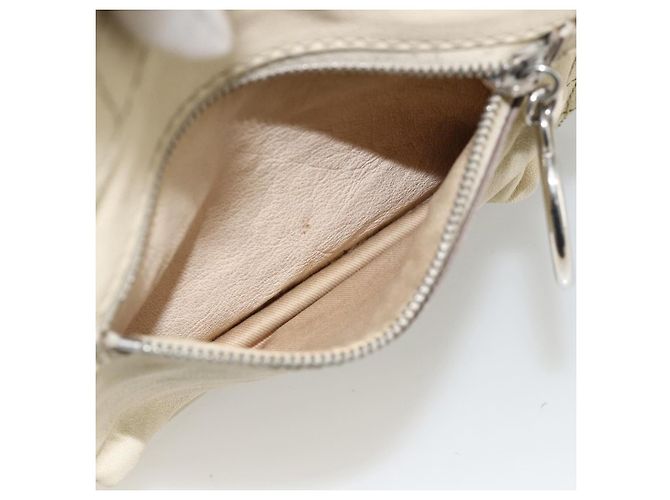 CHANEL Choco Bar Hand Bag Leather Ivory Silver CC - vista 11