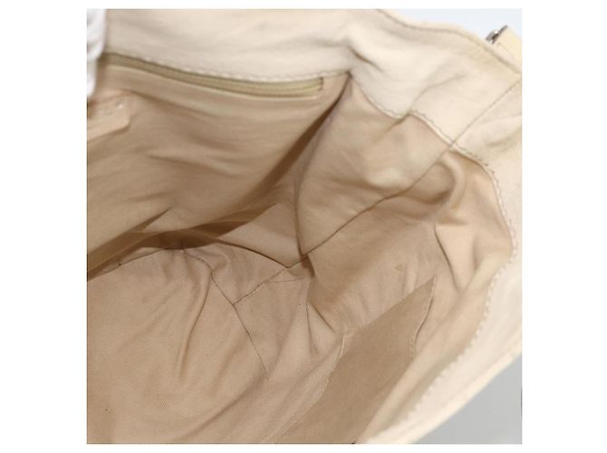 CHANEL Choco Bar Hand Bag Leather Ivory Silver CC - vista 19