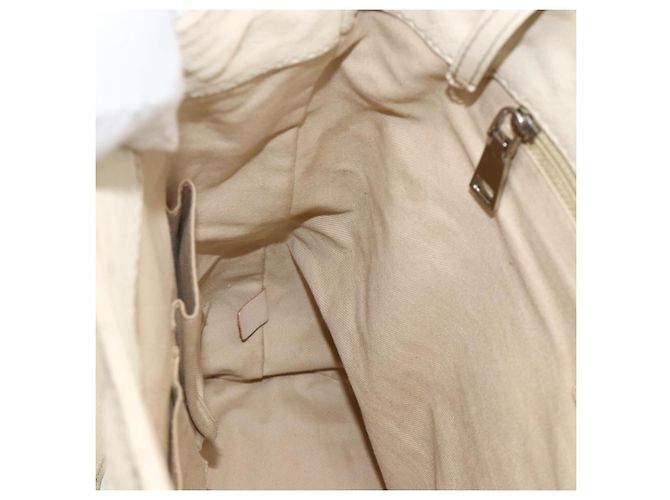 CHANEL Choco Bar Hand Bag Leather Ivory Silver CC - vista 20