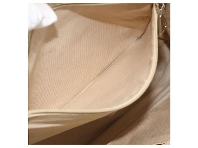 CHANEL Choco Bar Hand Bag Leather Ivory Silver CC - vista 22